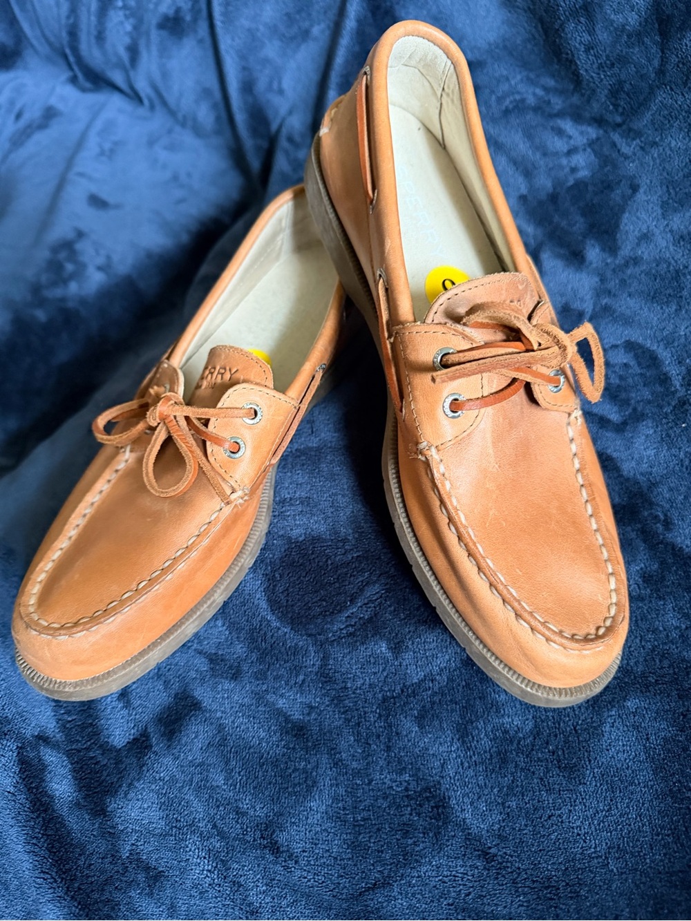 Sperry Men's Leather Boat Shoes in Tan/Cognac